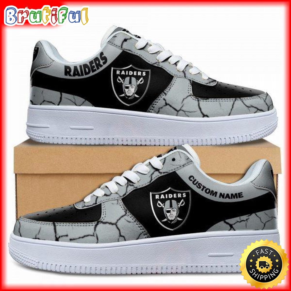 Sportswearmerch Las Vegas Raiders NFL Air Low-Top Sneakers Shoes For Men And Women