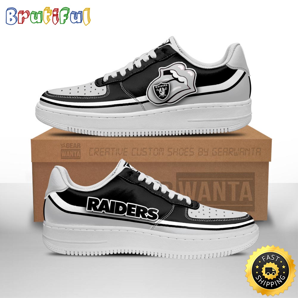 Sportswearmerch Las Vegas Raiders NFL Air Low-Top Sneakers Shoes For Men And Women