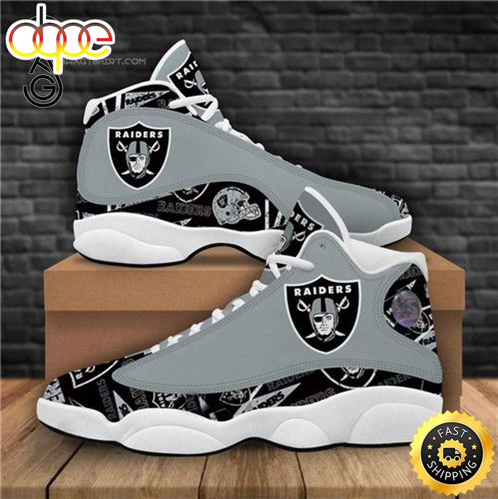 Sportswearmerch Las Vegas Raiders NFL AJ13 Sneakers Shoes For Men And Women