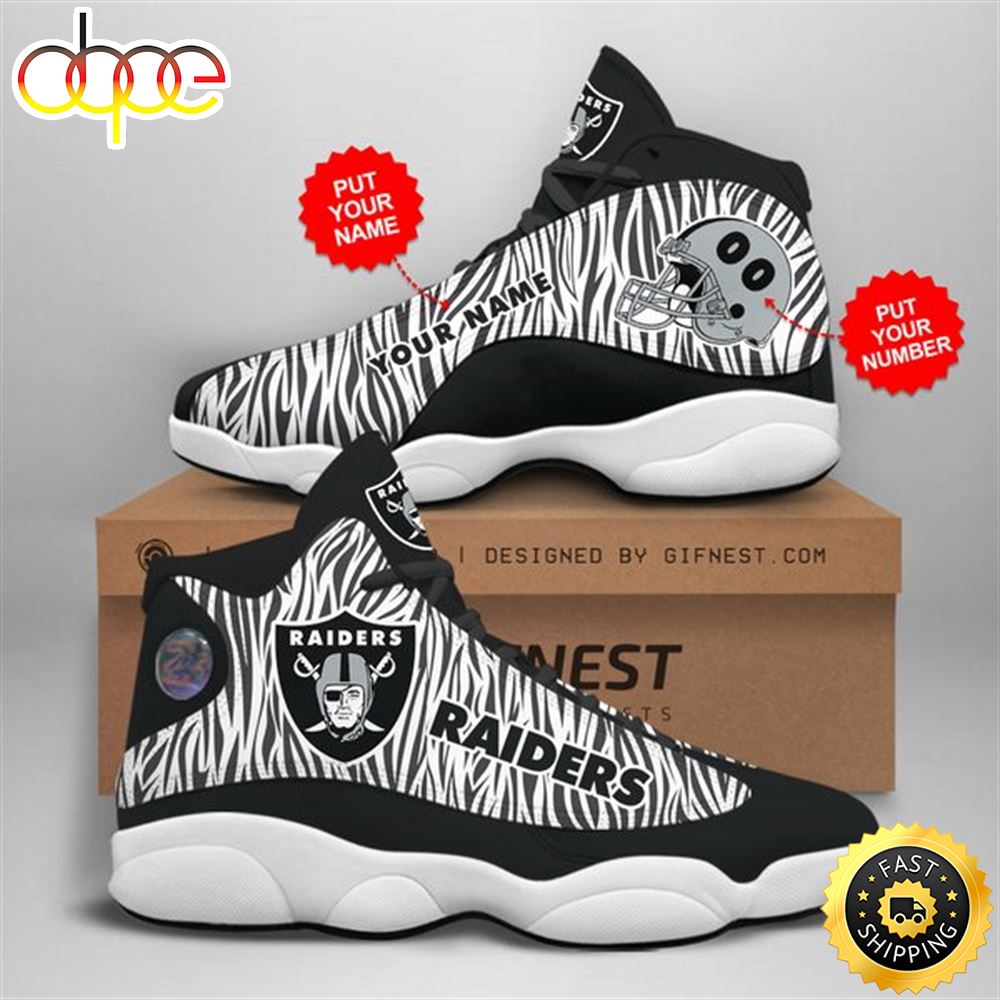 Sportswearmerch Las Vegas Raiders NFL AJ13 Sneakers Shoes For Men And Women
