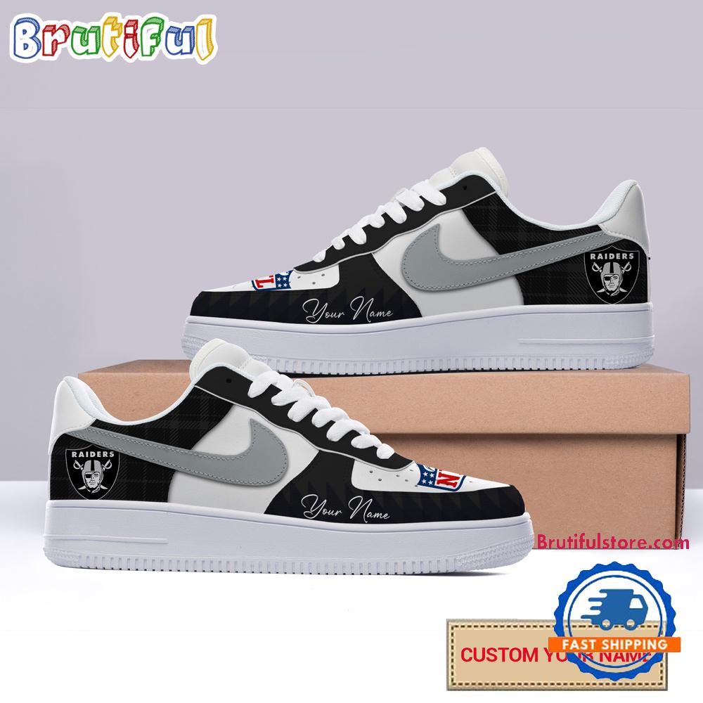 Sportswearmerch Las Vegas Raiders NFL Christmas Logo Pattern Custom Air Low-Top Shoes For Men And Women
