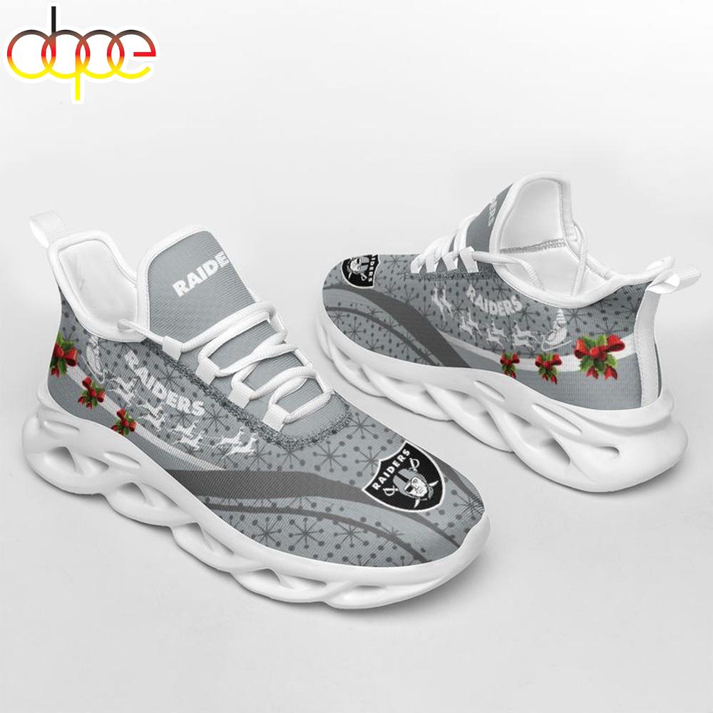 Sportswearmerch Las Vegas Raiders NFL Christmas Pattern Max Soul Shoes Sneakers For Men And Women Gift