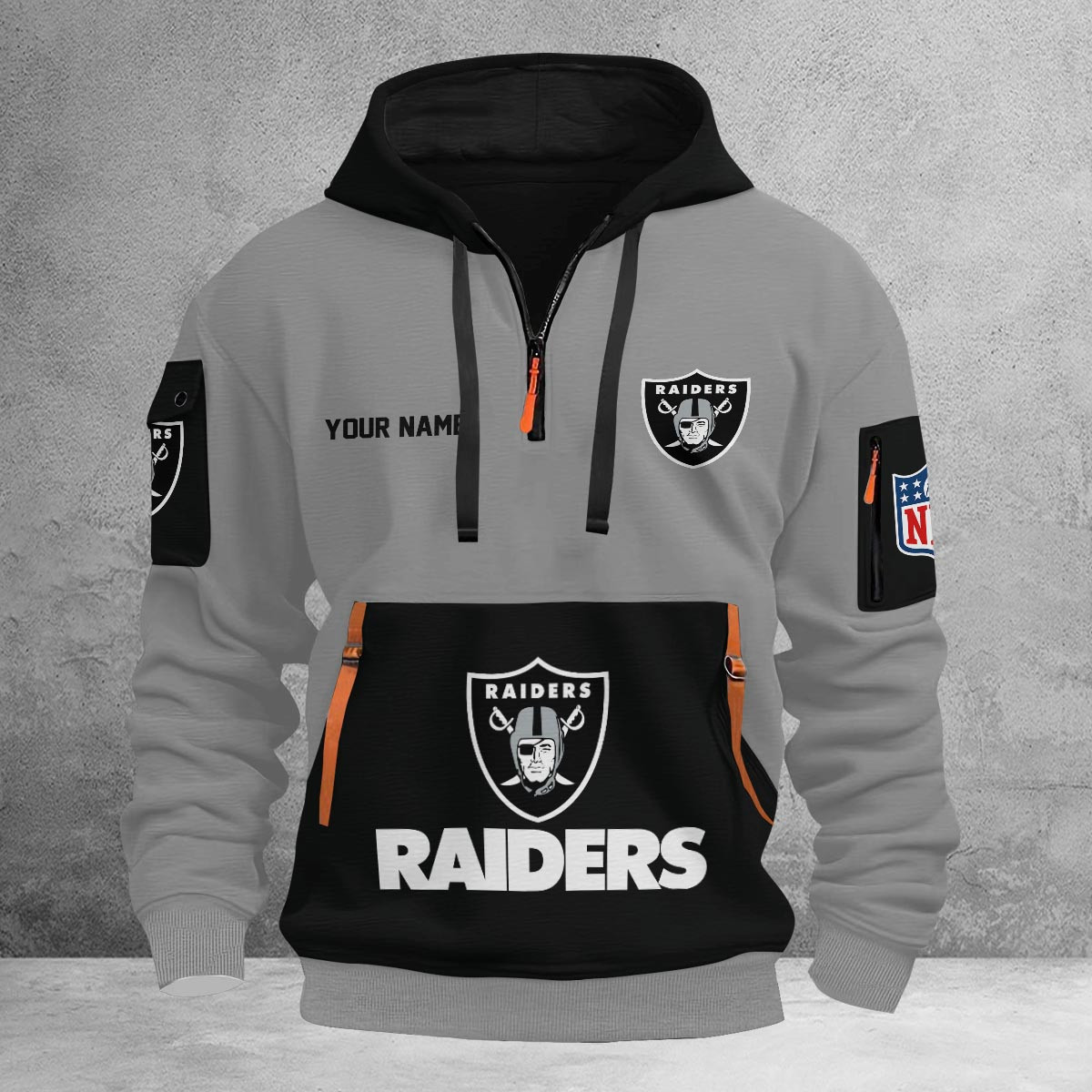 Sportswearmerch Las Vegas Raiders NFL Half Zip Hoodie For Fan