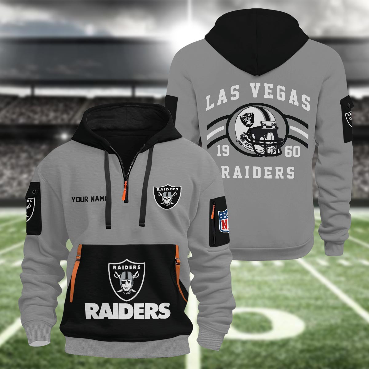 Sportswearmerch Las Vegas Raiders NFL Half Zip Hoodie For Fan