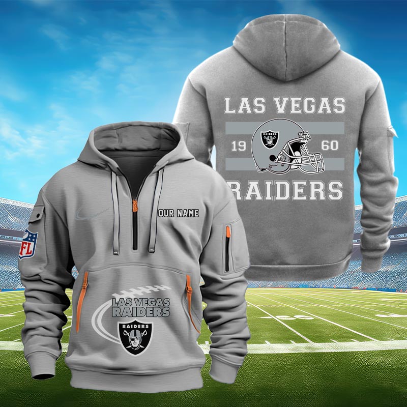 Sportswearmerch Las Vegas Raiders NFL Half Zip Hoodie Personalized For Fan