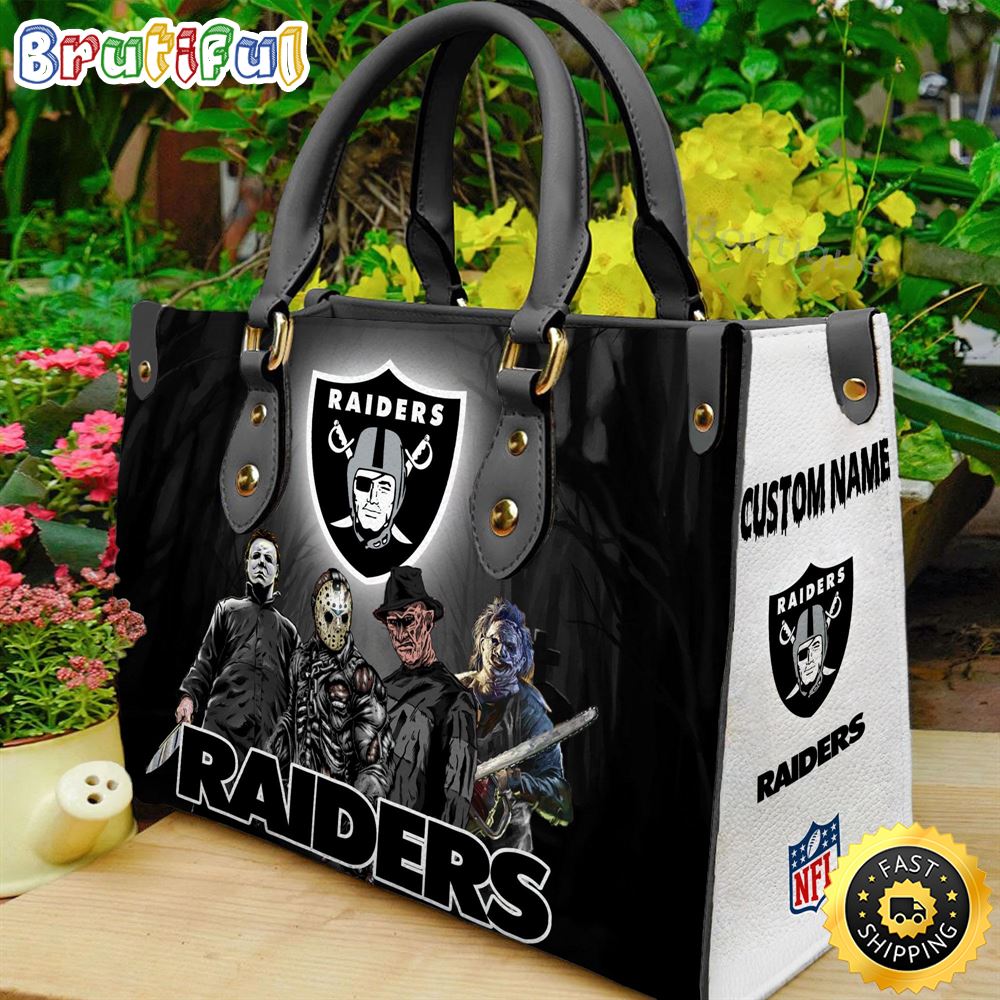 Sportswearmerch Las Vegas Raiders NFL Halloween Leather Handbag For Fan