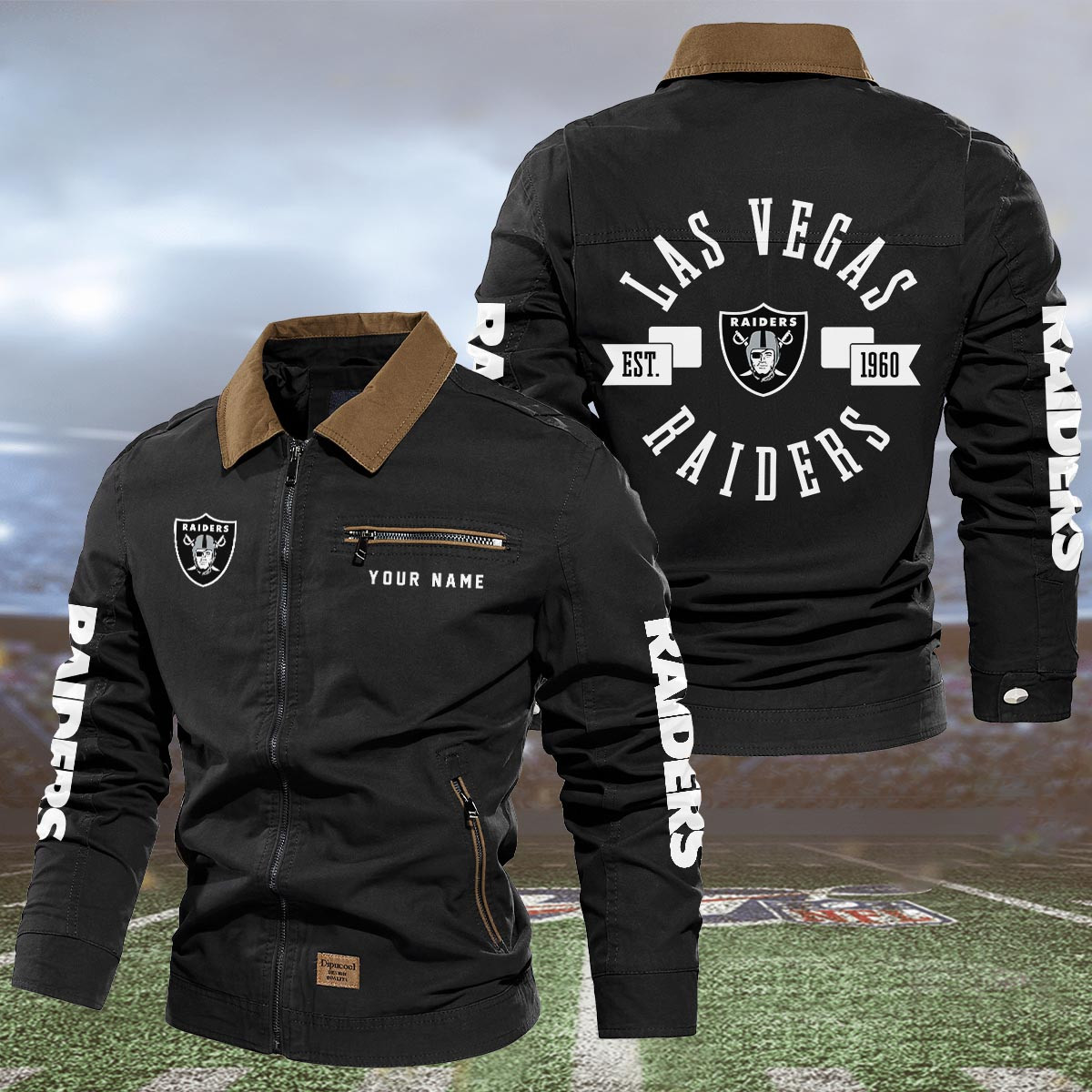 Sportswearmerch Las Vegas Raiders NFL Lapel Jacket For Fan