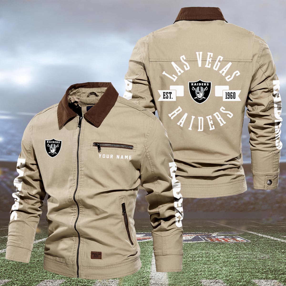 Sportswearmerch Las Vegas Raiders NFL Lapel Jacket For Fan