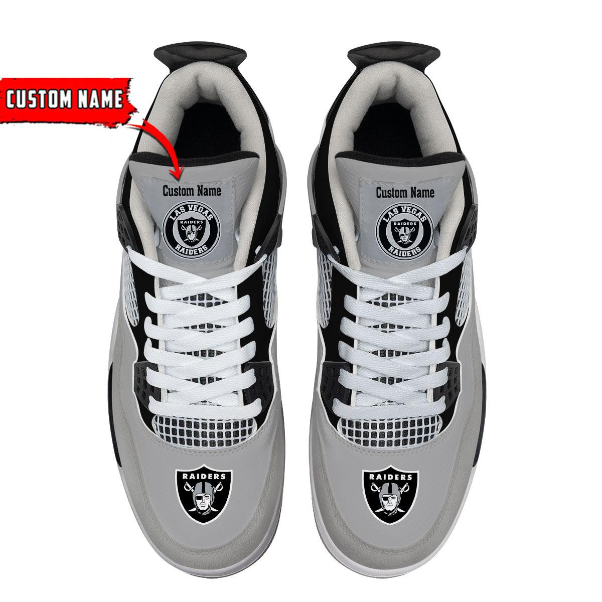 Sportswearmerch Las Vegas Raiders NFL Personalized Air Jordan 4 SnAJ4 Sneakers Shoes For Men And Women