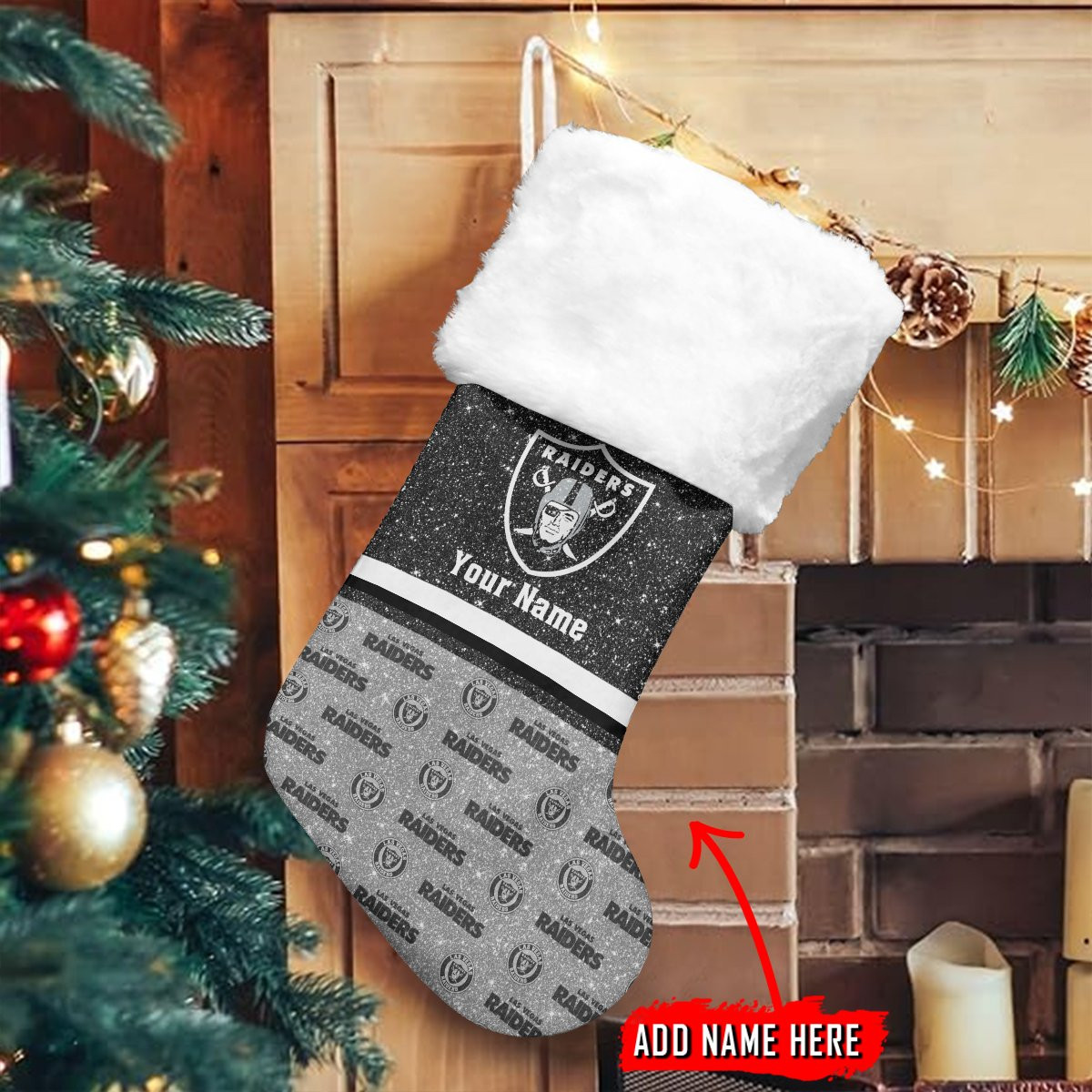 Sportswearmerch Las Vegas Raiders NFL Personalized Christmas Socks For Fan