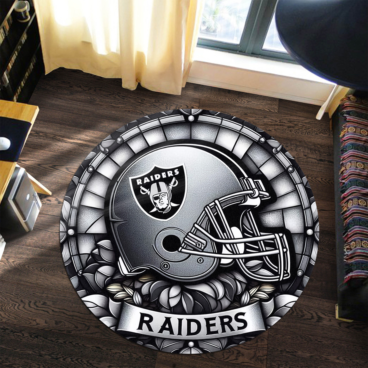 Sportswearmerch Las Vegas Raiders NFL Round Rug For Fan
