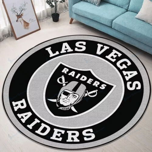 Sportswearmerch Las Vegas Raiders NFL Round Rug For Fan