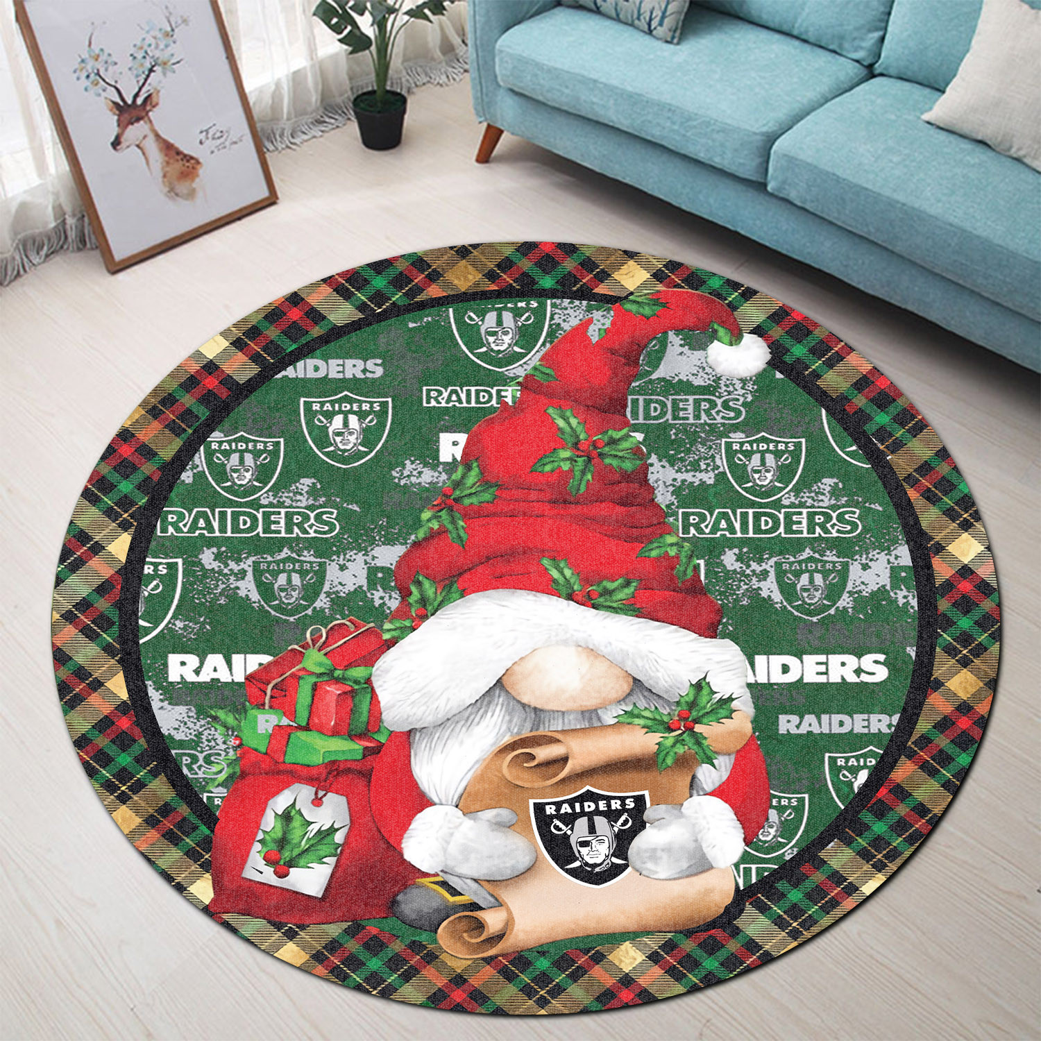 Sportswearmerch Las Vegas Raiders NFL Round Rug For Fan