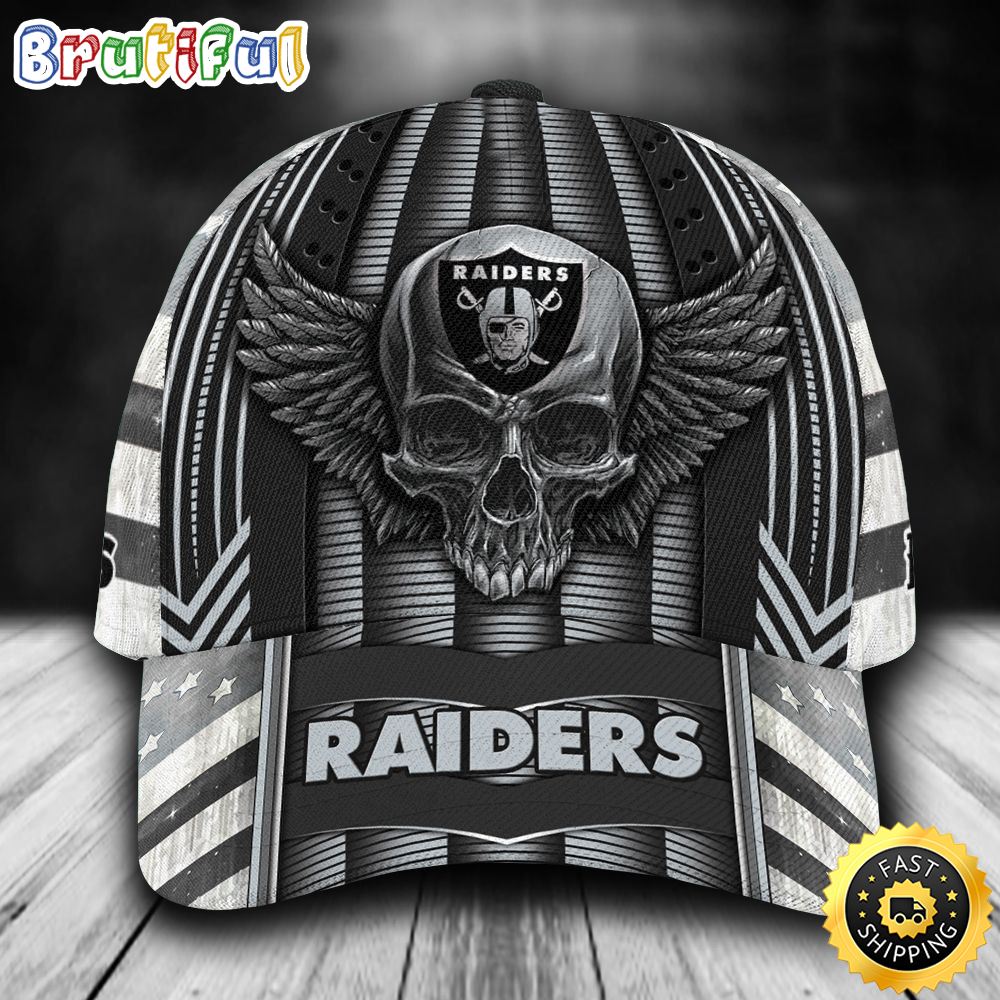Sportswearmerch Las Vegas Raiders NFL Skull Wings Classic Cap For Fan