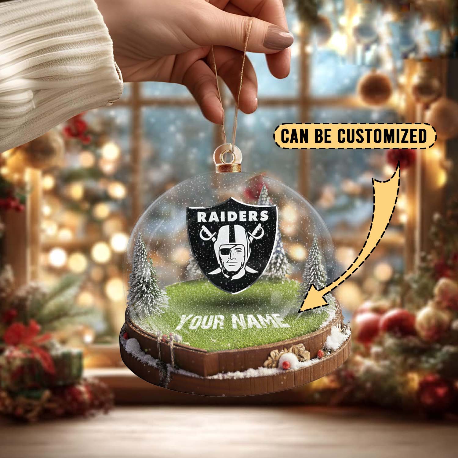 Sportswearmerch Las Vegas Raiders NFL x Christmas Acrylic Ornament Gift For Fans