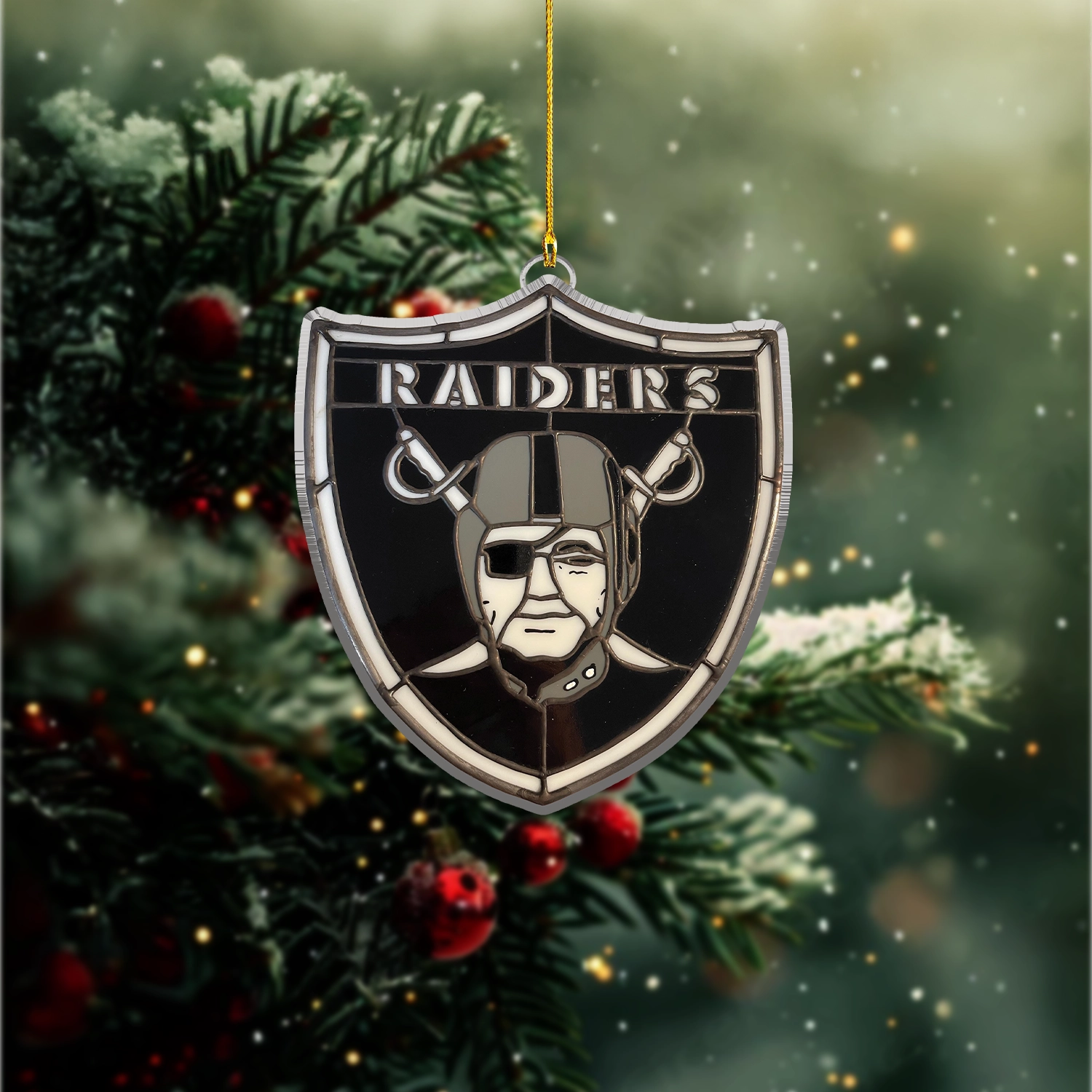 Sportswearmerch Las Vegas Raiders NFL x Christmas Acrylic Ornament Gift For Fans
