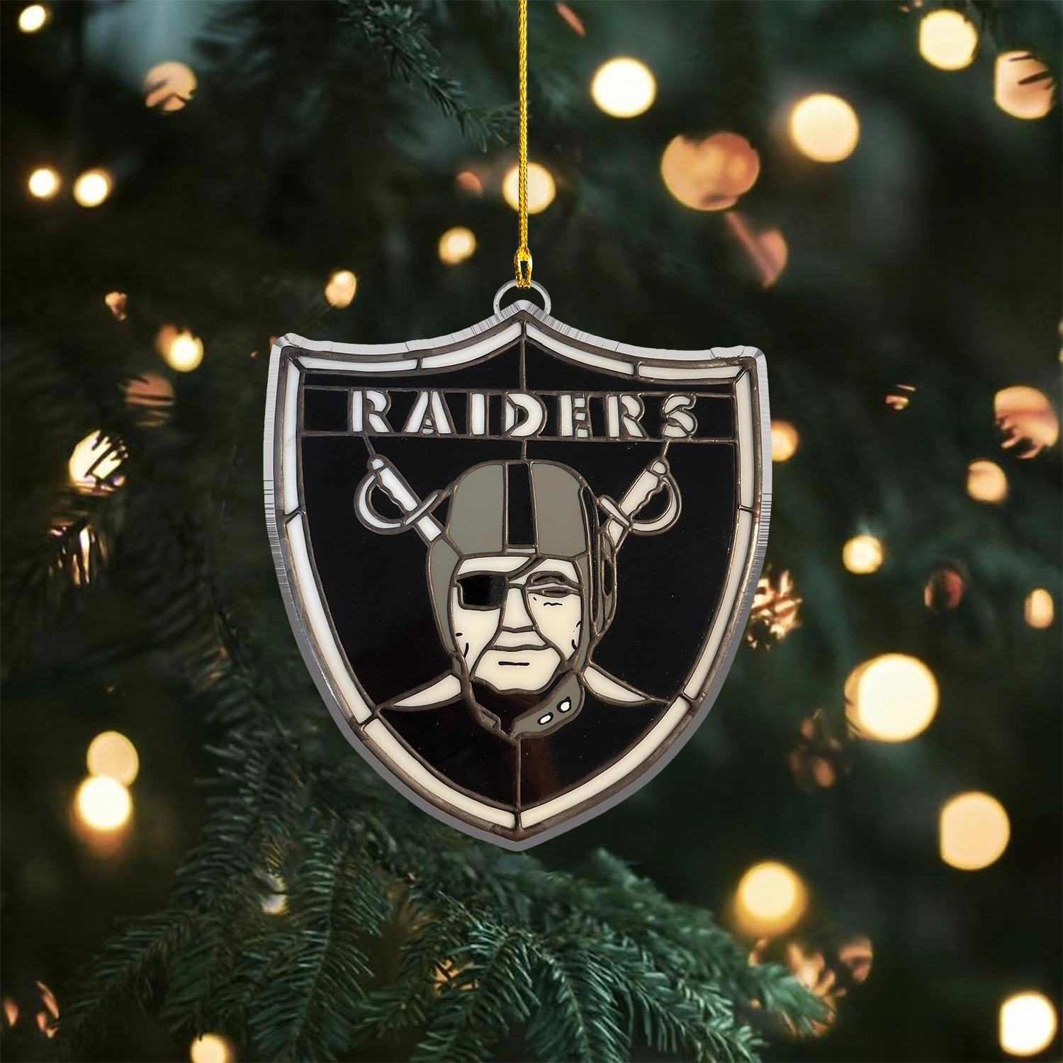 Sportswearmerch Las Vegas Raiders NFL x Christmas Acrylic Ornament Gift For Fans