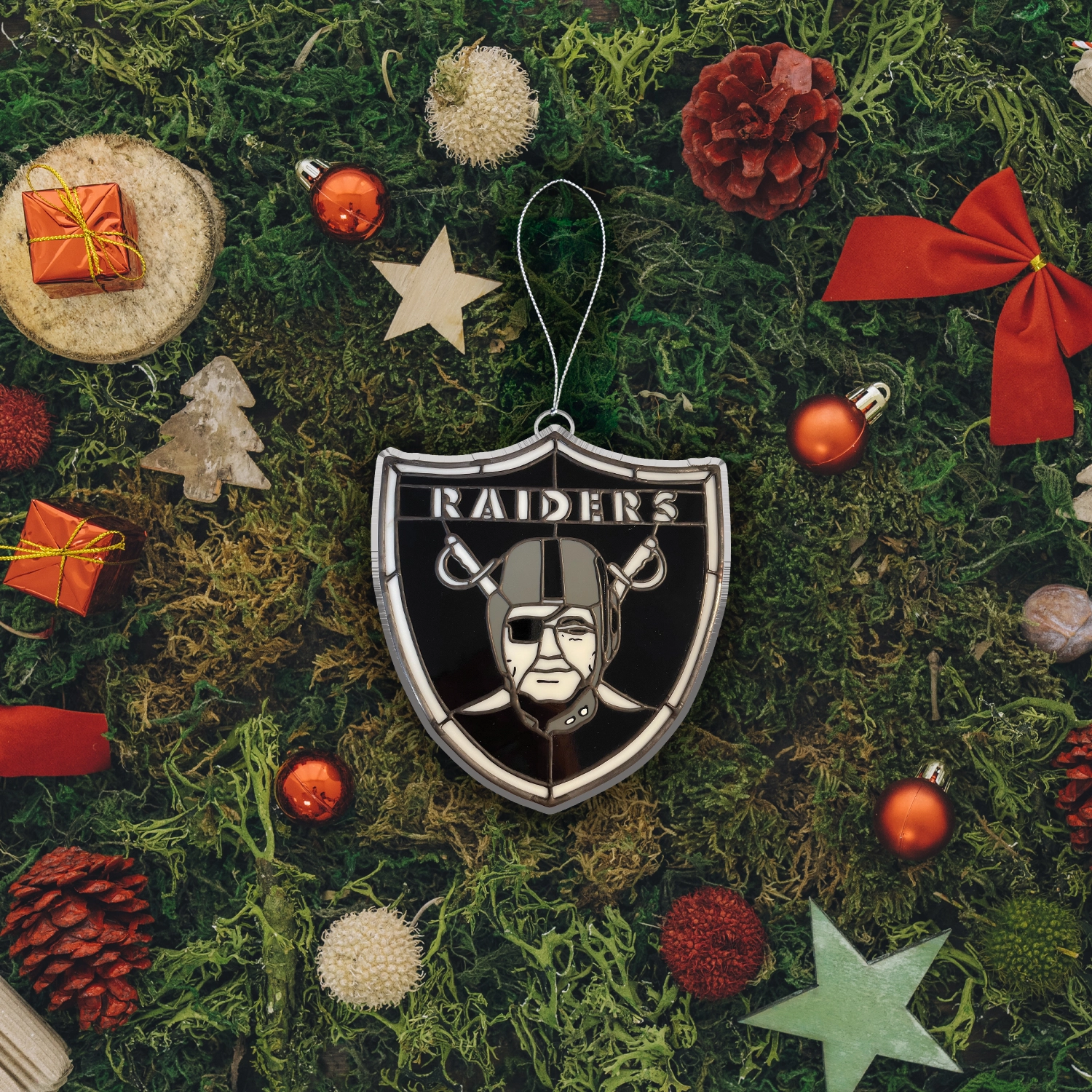 Sportswearmerch Las Vegas Raiders NFL x Christmas Acrylic Ornament Gift For Fans