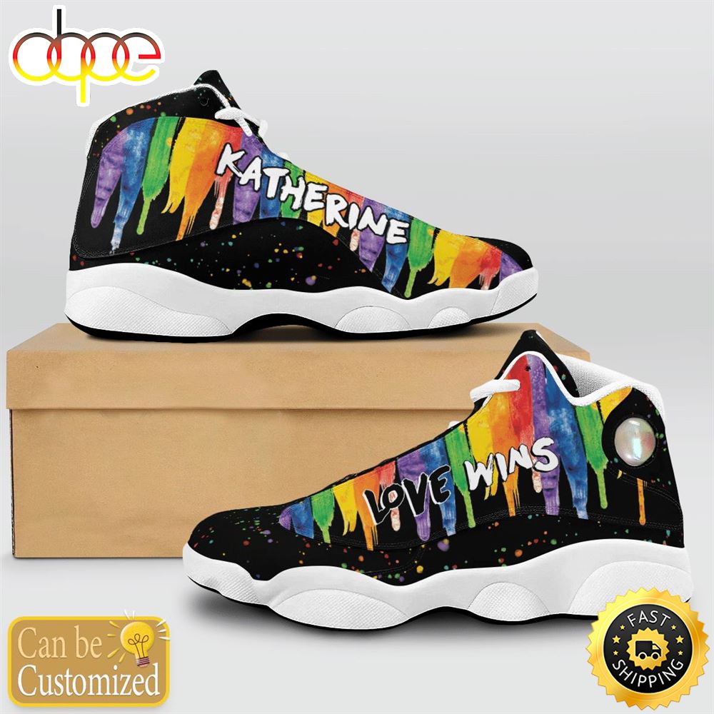 Sportswearmerch LGBT Color Paint Love Wins AJ13 Sneakers Shoes For Men And Women