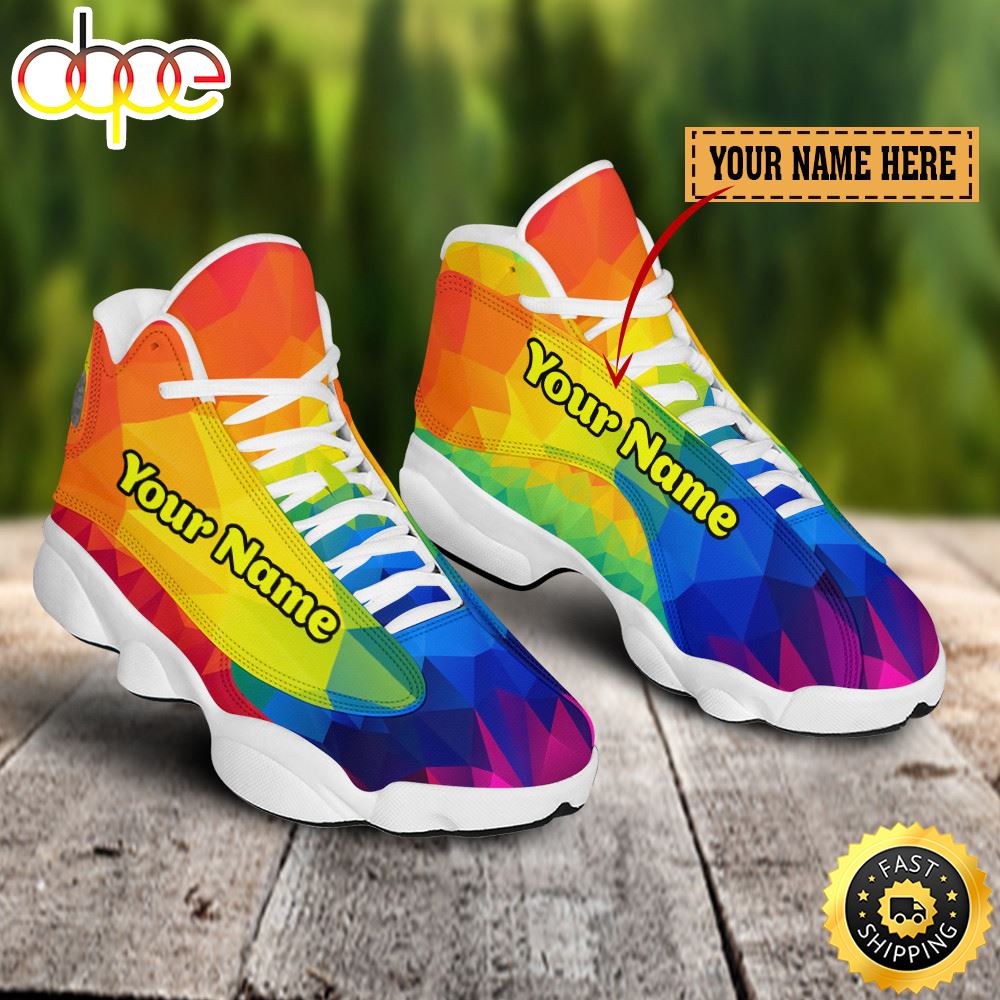Sportswearmerch LGBT Colorful Pieces AJ13 Sneakers Shoes For Men And Women
