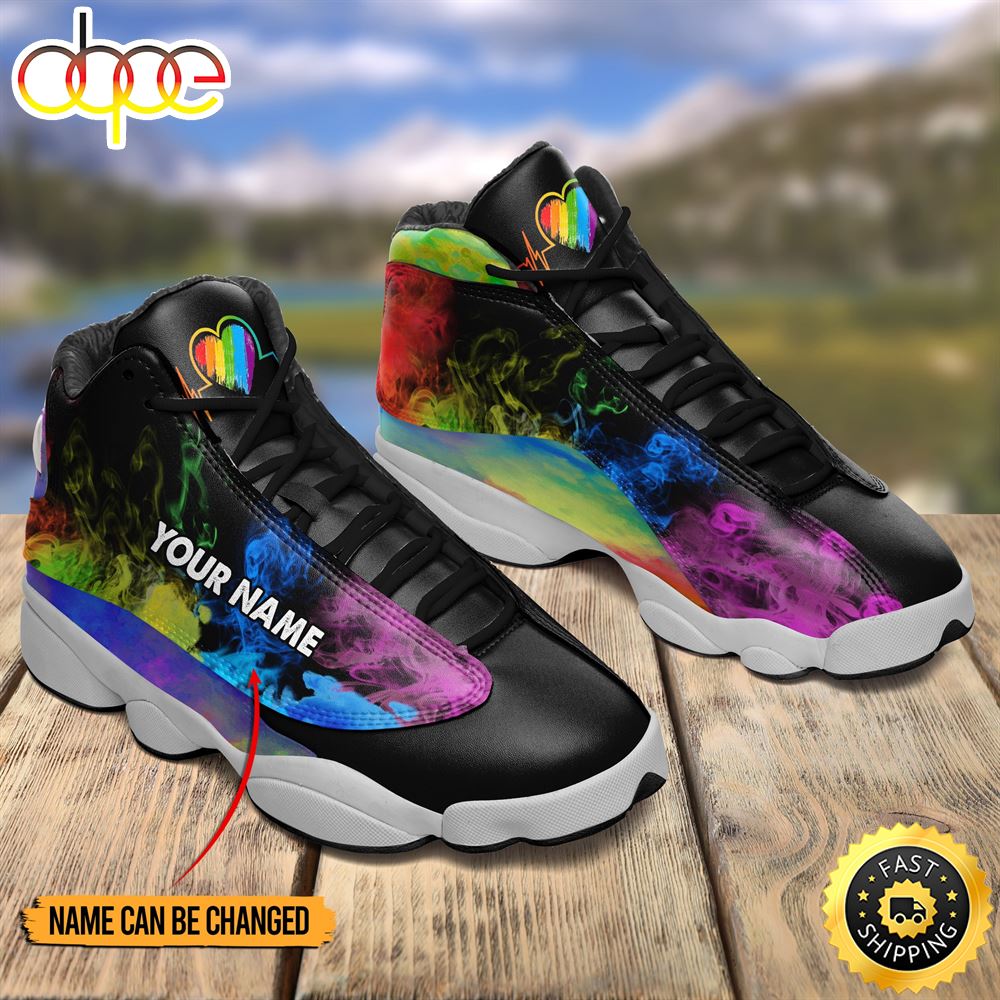 Sportswearmerch LGBT Heart Beat AJ13 Sneakers Shoes For Men And Women