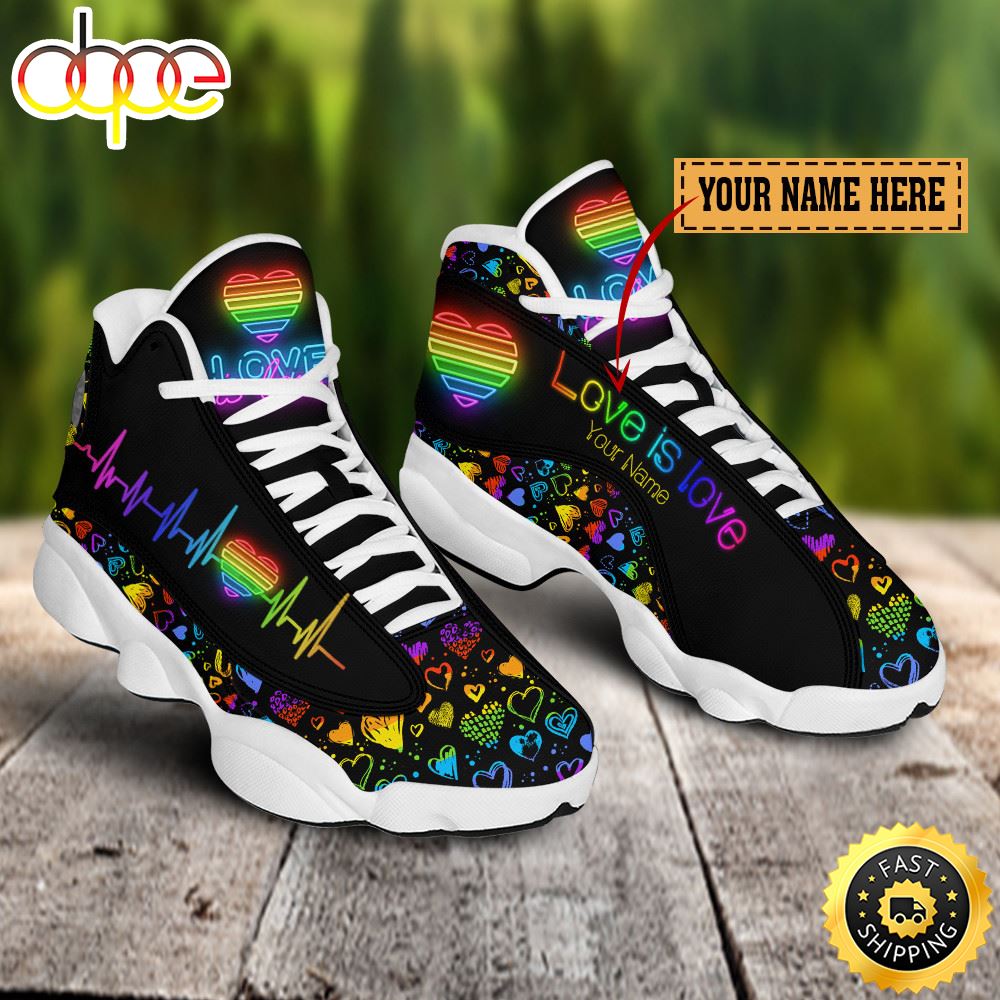 Sportswearmerch LGBT Love Is Love Heart Beat AJ13 Sneakers Shoes For Men And Women