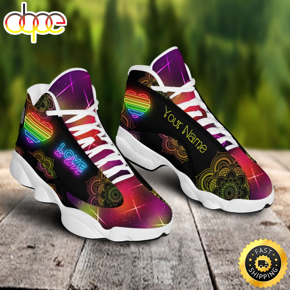 Sportswearmerch LGBT Love Is Love Mandala AJ13 Sneakers Shoes For Men And Women