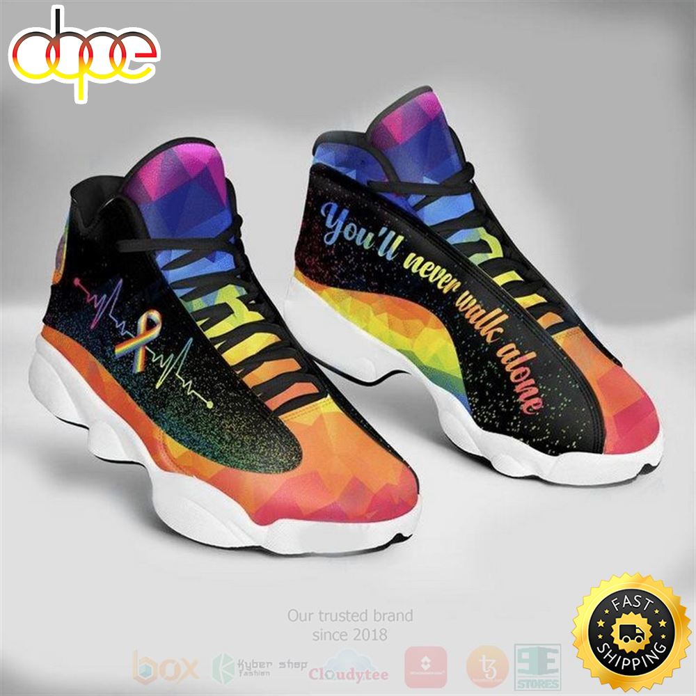 Sportswearmerch LGBT You'Ll Never Walk Alone AJ13 Sneakers Shoes For Men And Women