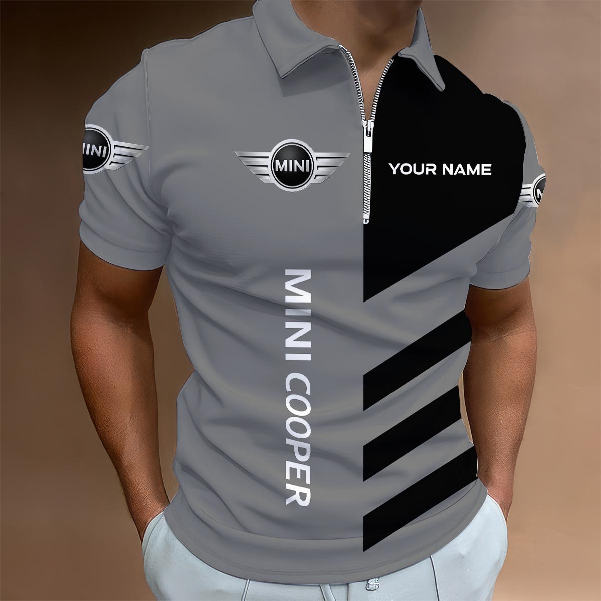 Sportswearmerch Lincoln Car Lapel Zip Polo Shirt For Fan