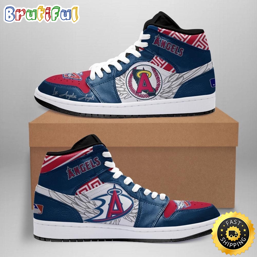 Sportswearmerch Los Angeles Angels MLB AJ1 High Sneakers Shoes For Men And Women
