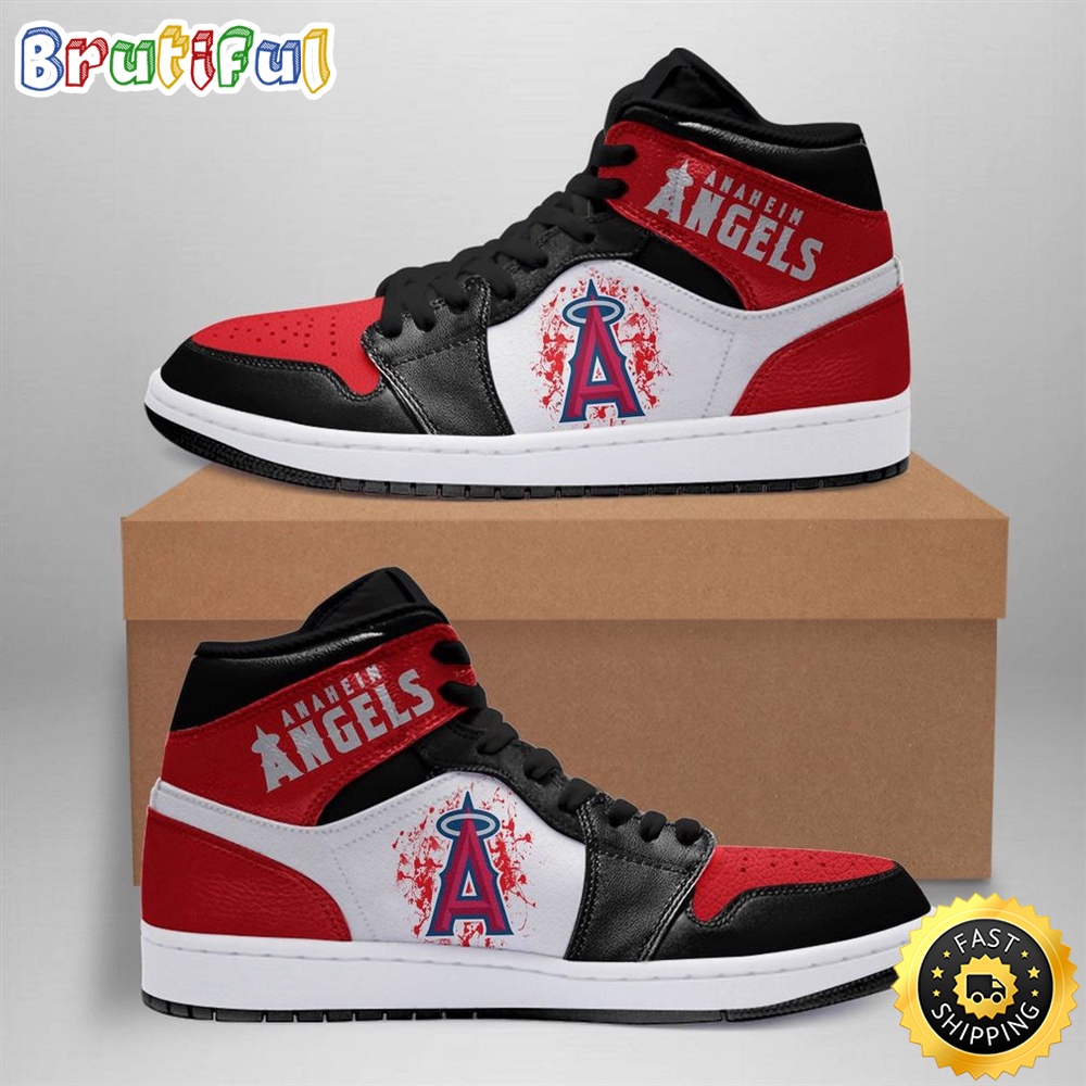 Sportswearmerch Los Angeles Angels MLB AJ1 High Sneakers Shoes For Men And Women