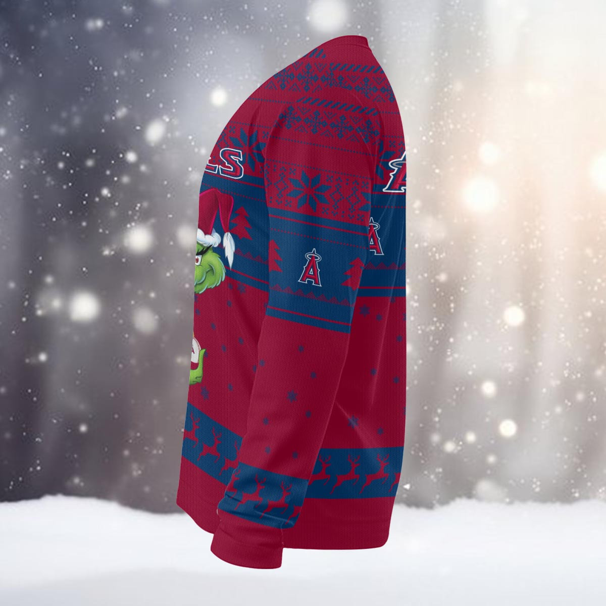 Sportswearmerch Los Angeles Angels MLB x Grinch Christmas Ugly Sweater For Fans