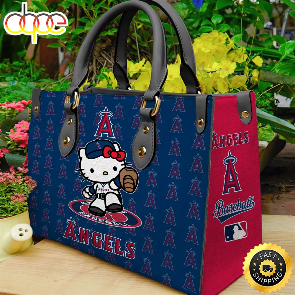 Sportswearmerch Los Angeles Angels MLB x Kitty Women Leather Hand Bag For Fan