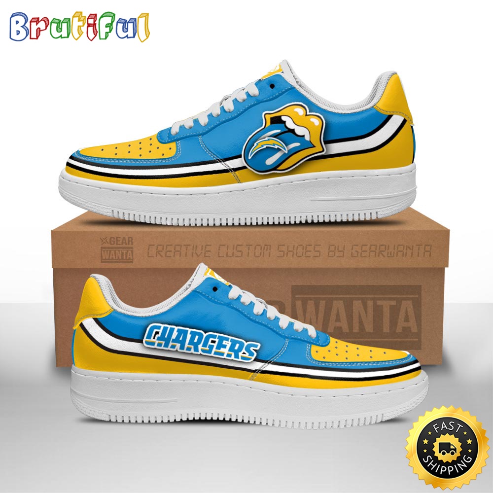 Sportswearmerch Los Angeles Chargers NFL Air Low-Top Sneakers Shoes For Men And Women