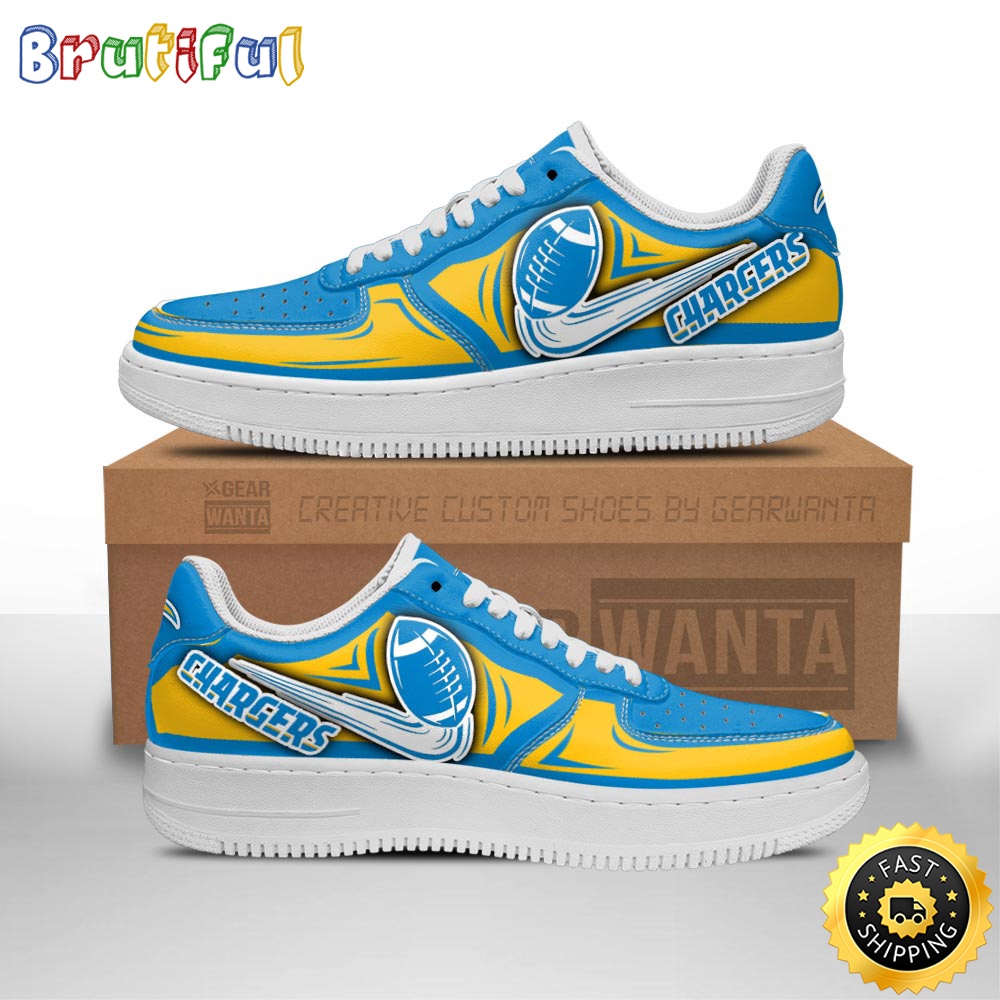 Sportswearmerch Los Angeles Chargers NFL Air Low-Top Sneakers Shoes For Men And Women