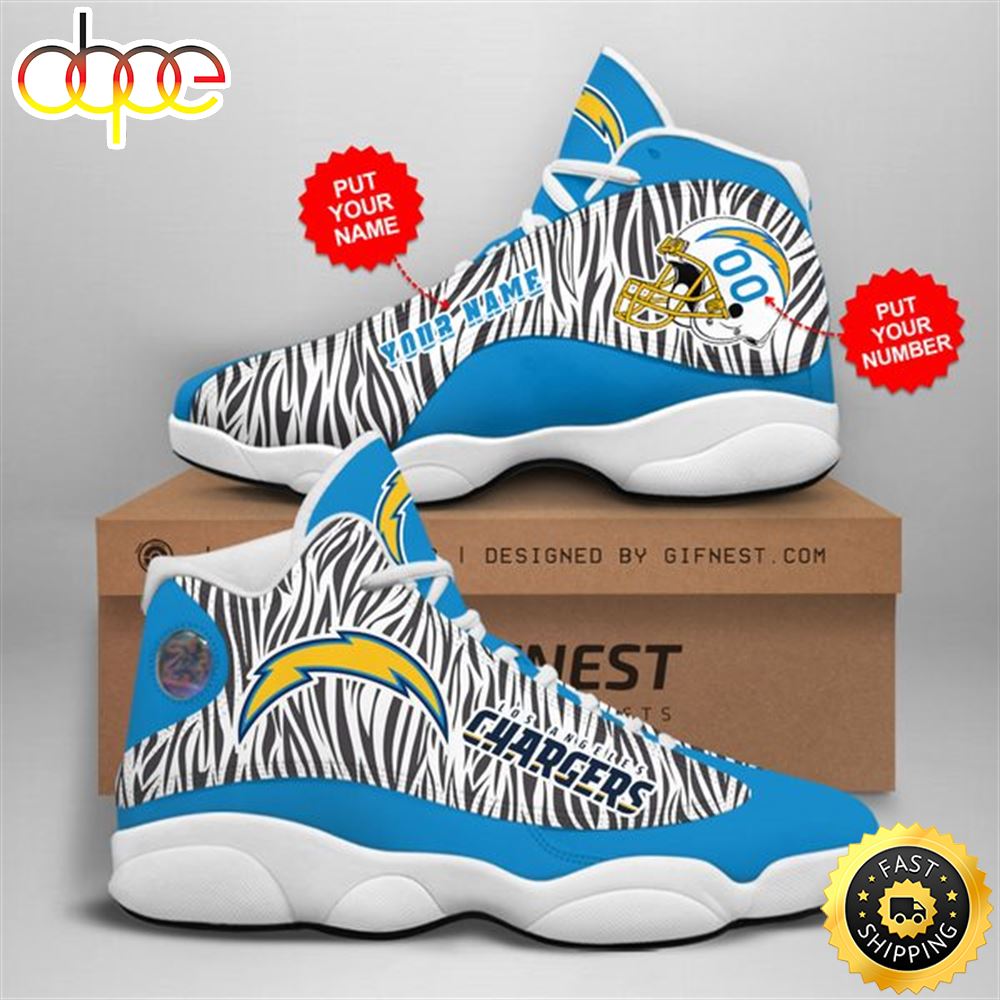 Sportswearmerch Los Angeles Chargers NFL AJ13 Sneakers Shoes For Men And Women