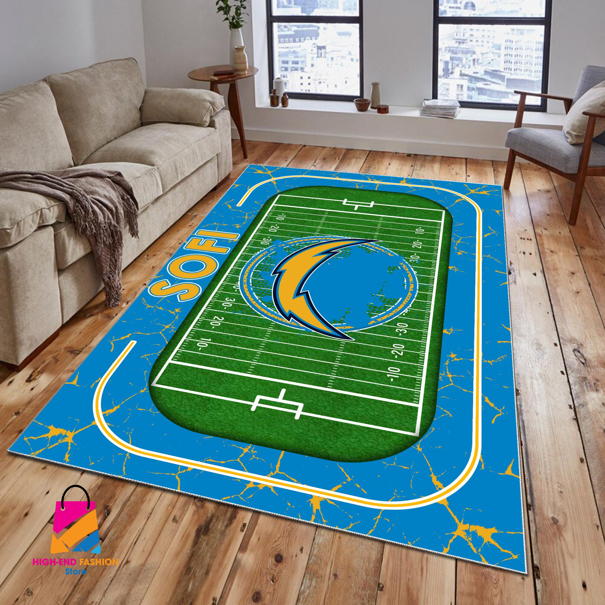 Sportswearmerch Los Angeles Chargers NFL Area Rug For Fan