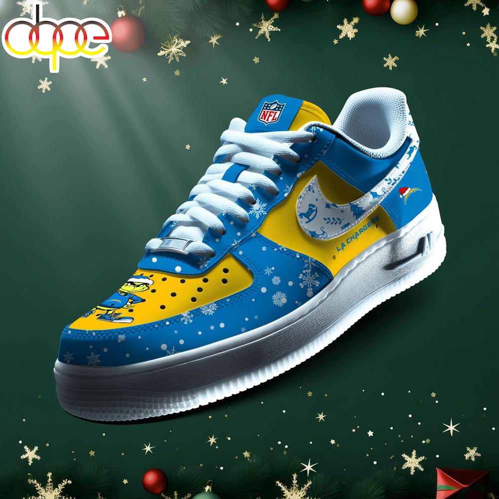 Sportswearmerch Los Angeles Chargers NFL Grinch Merry Christmas Air Low-Top Sneakers Shoes For Men And Women