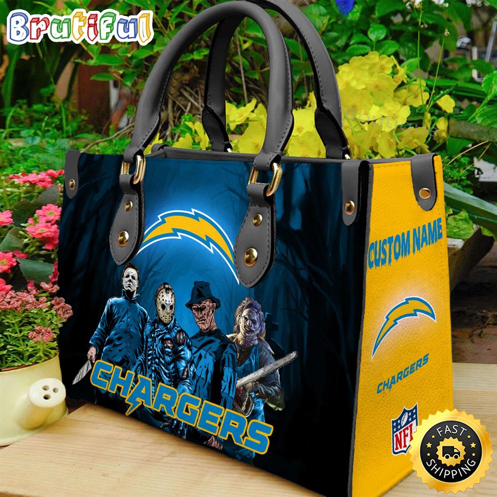 Sportswearmerch Los Angeles Chargers NFL Halloween Leather Handbag For Fan
