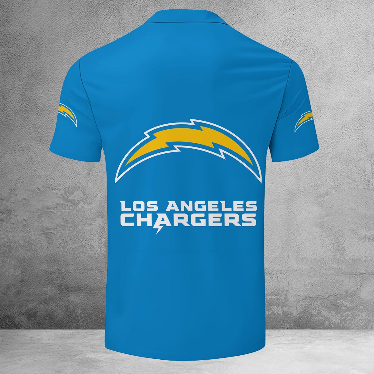Sportswearmerch Los Angeles Chargers NFL Lapel Zip Polo Shirt For Fan