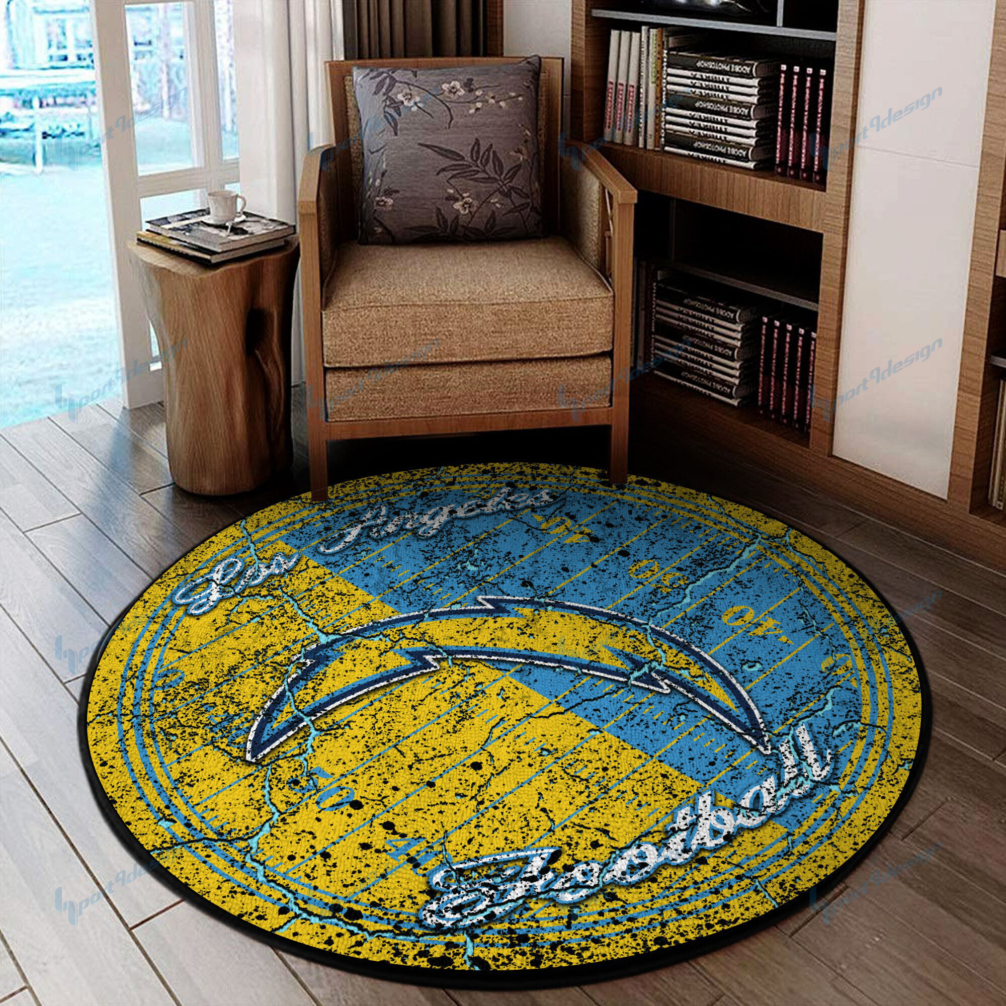 Sportswearmerch Los Angeles Chargers NFL Round Rug For Fan