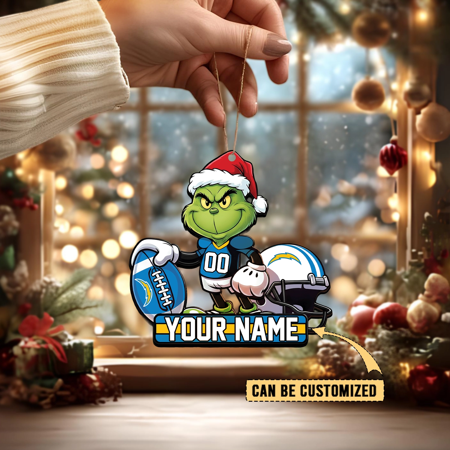 Sportswearmerch Los Angeles Chargers NFL The Grinch x Christmas Acrylic Ornament Gift For Fan