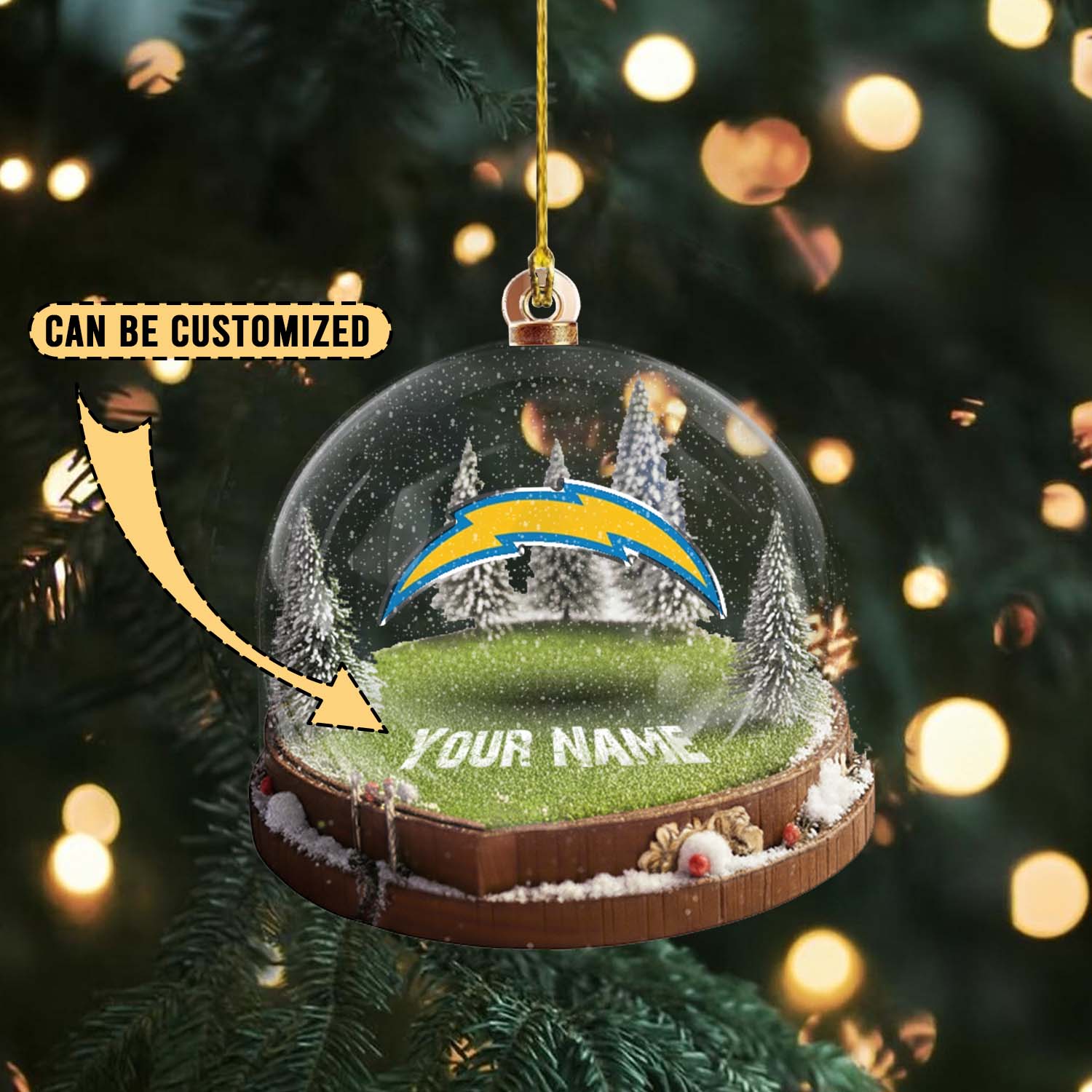 Sportswearmerch Los Angeles Chargers NFL x Christmas Acrylic Ornament Gift For Fans