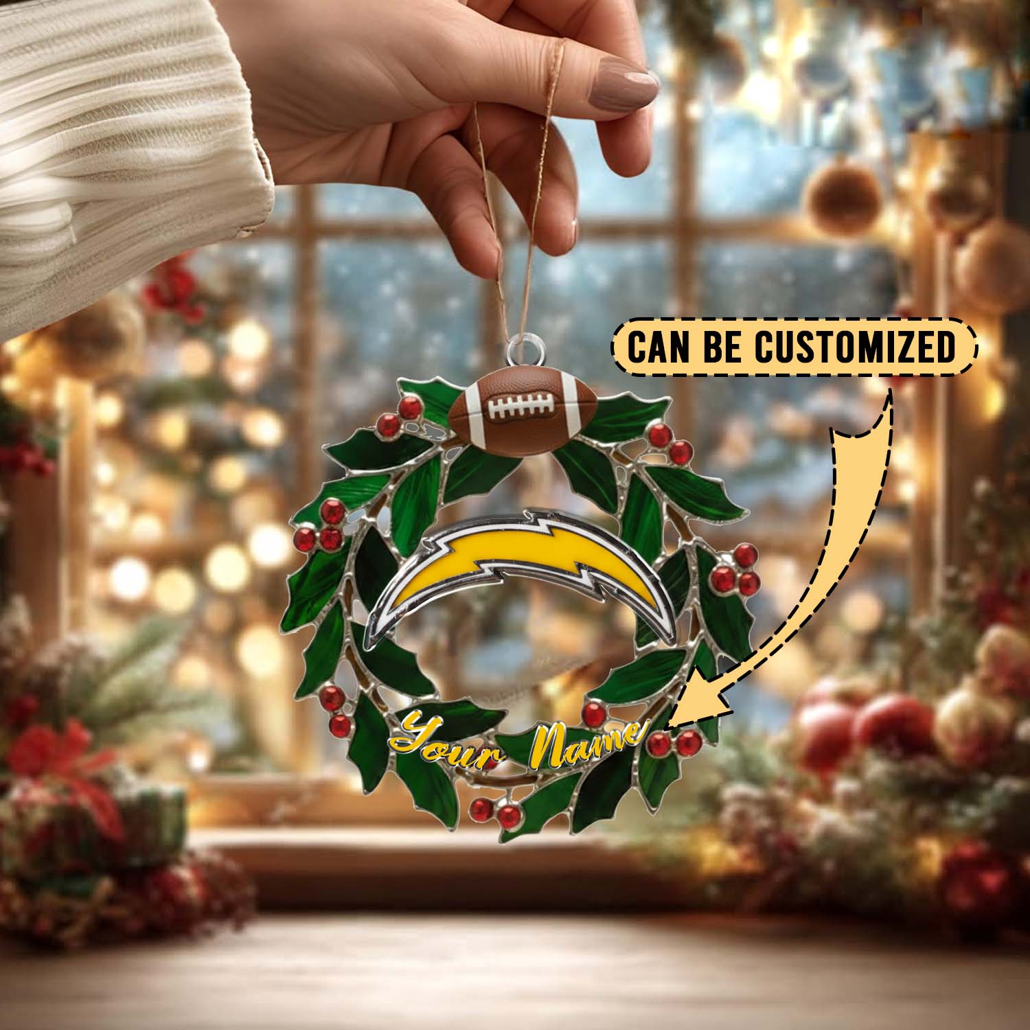 Sportswearmerch Los Angeles Chargers NFL x Christmas Acrylic Ornament Gift For Fans