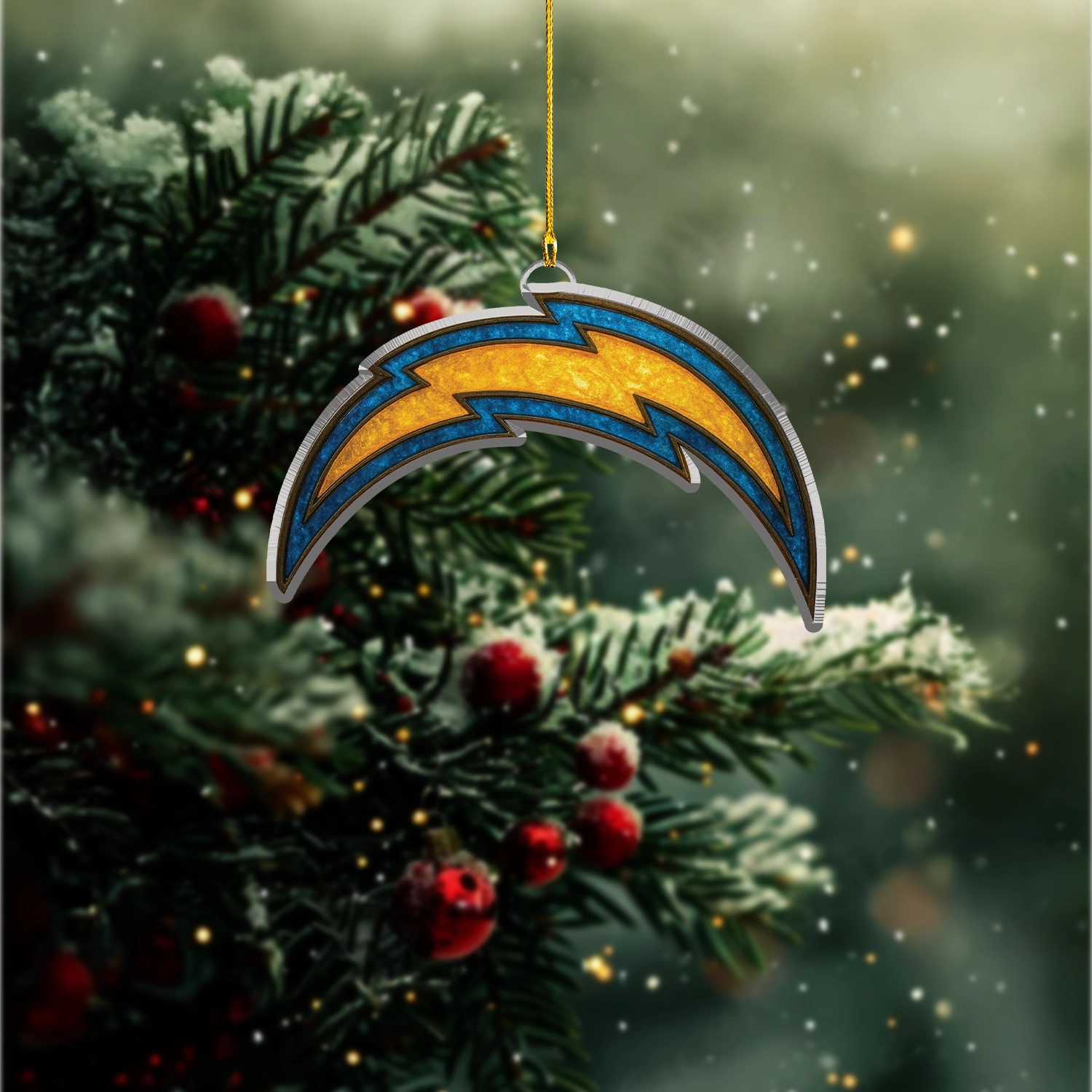 Sportswearmerch Los Angeles Chargers NFL x Christmas Acrylic Ornament Gift For Fans