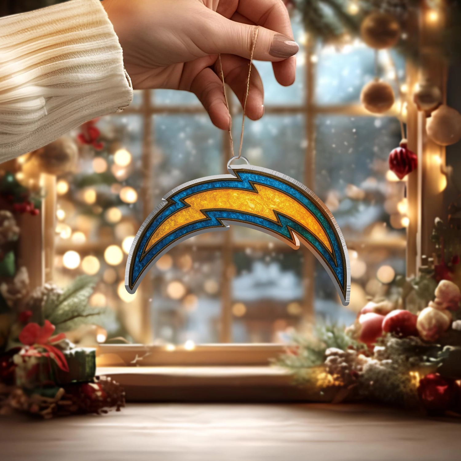 Sportswearmerch Los Angeles Chargers NFL x Christmas Acrylic Ornament Gift For Fans
