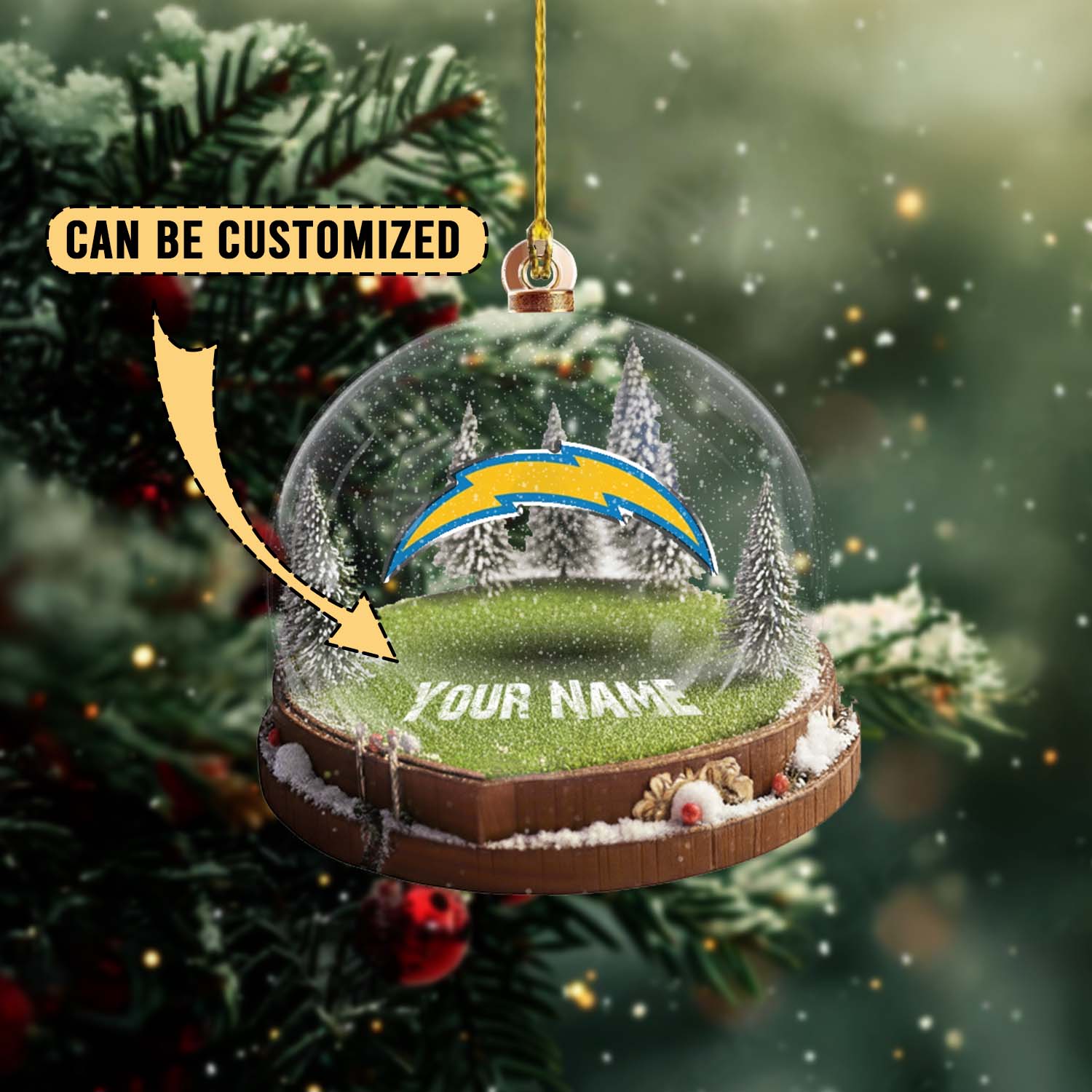 Sportswearmerch Los Angeles Chargers NFL x Christmas Acrylic Ornament Gift For Fans