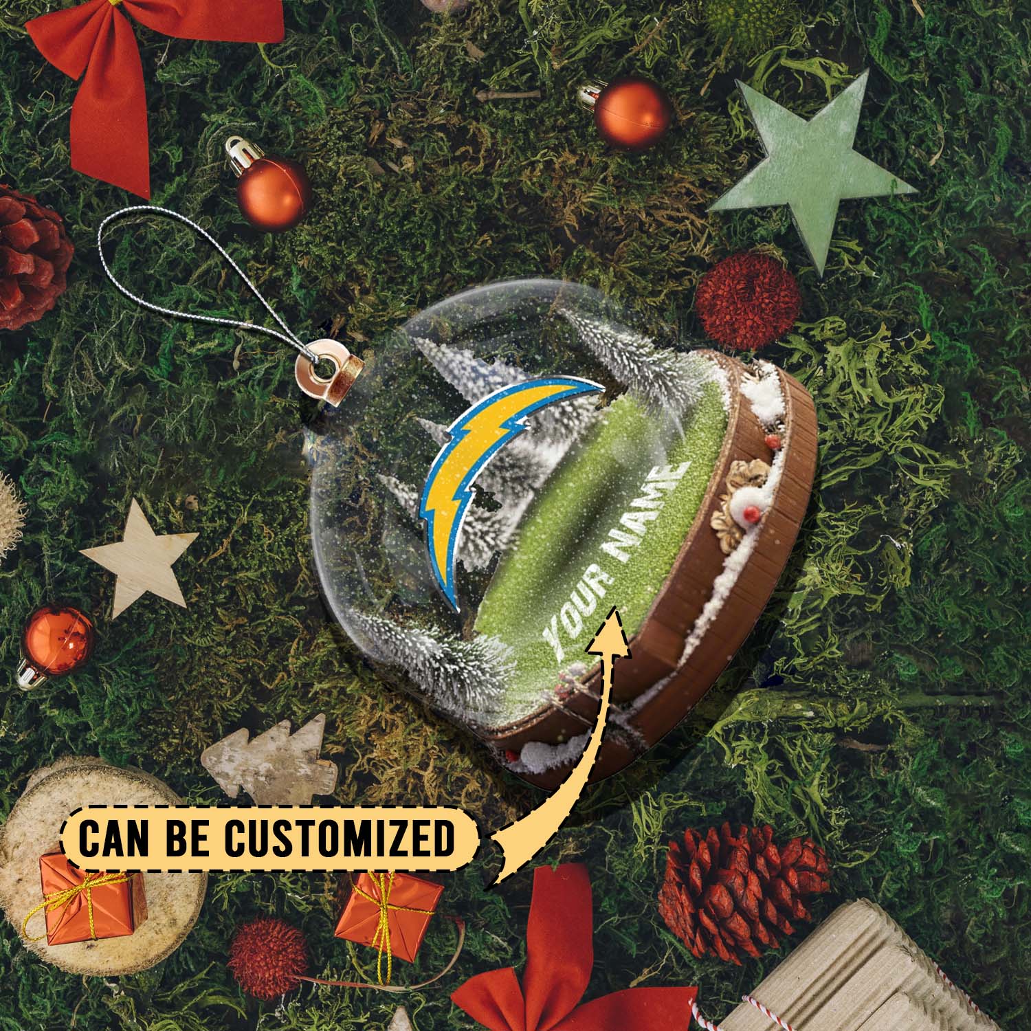 Sportswearmerch Los Angeles Chargers NFL x Christmas Acrylic Ornament Gift For Fans