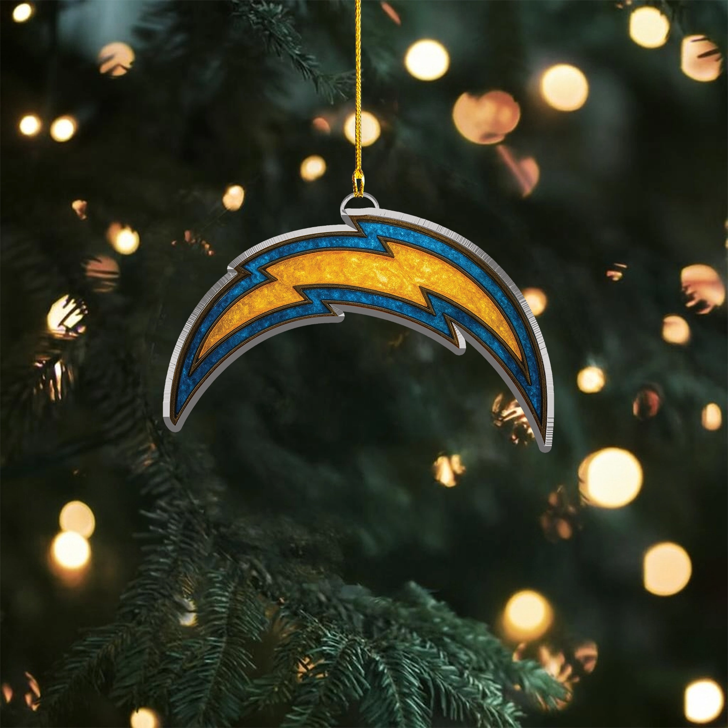 Sportswearmerch Los Angeles Chargers NFL x Christmas Acrylic Ornament Gift For Fans