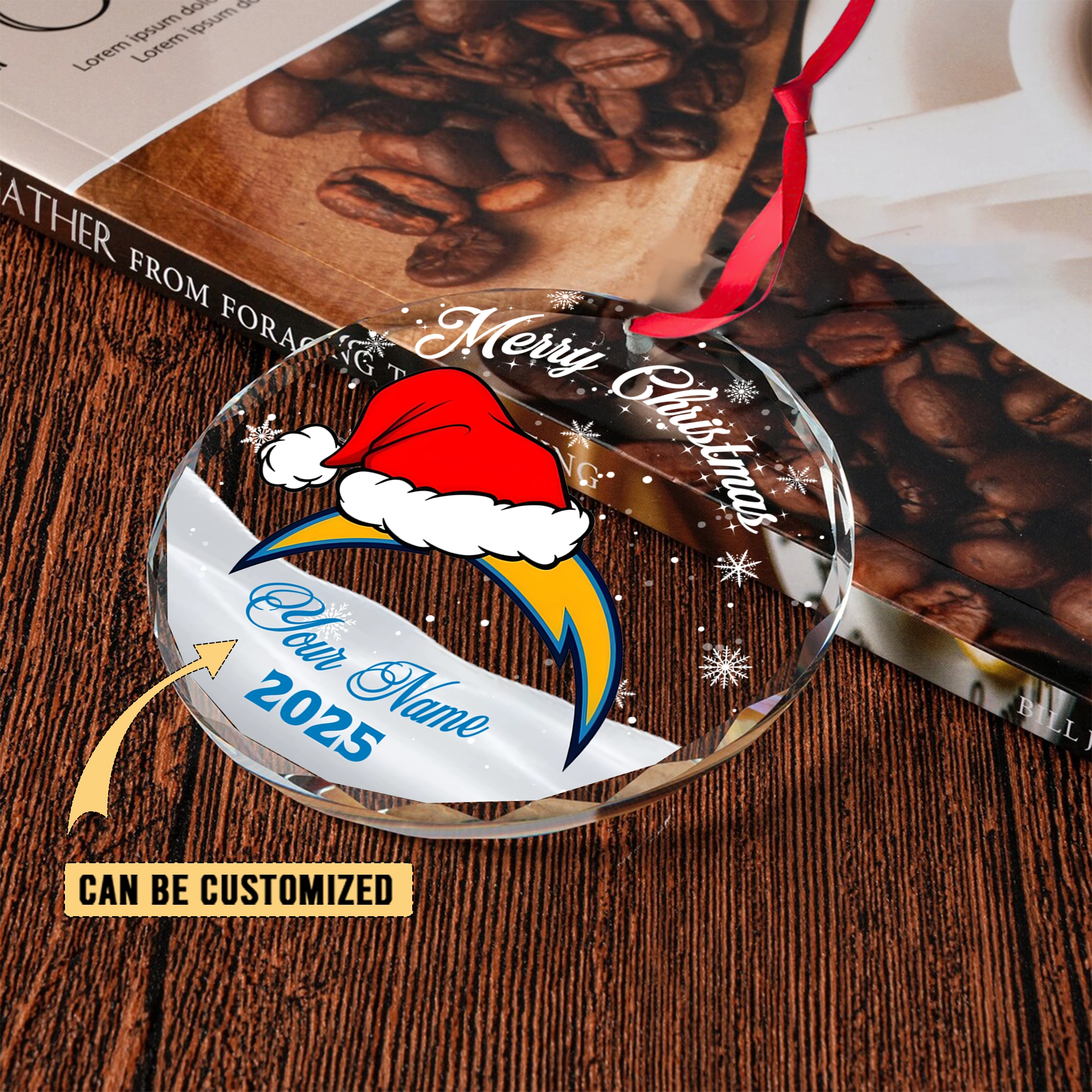 Sportswearmerch Los Angeles Chargers NFL x Christmas Glass Ornament Gift For Fan